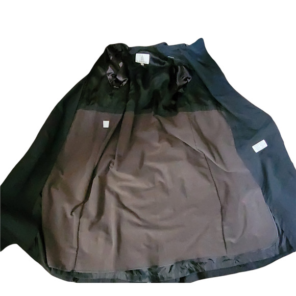 London Fog Black Double Breasted Trench Coat Zip-out Lining Size 12 Reg - Picture 6 of 10